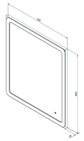 Зеркало с подсветкой Aquanet Ирис 00326444 70х80 подвесное