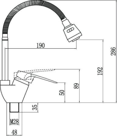 Смеситель для кухни Fmark FM4304 на мойку хром