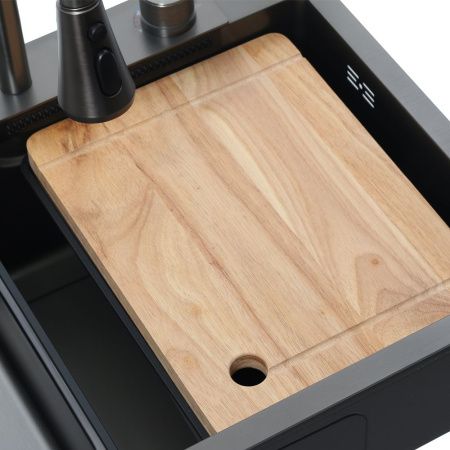 Кухонная мойка Melana ProfLine D6846B+6 графит 70х45 цвет серый поверхность матовая