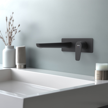 Смеситель Aquatek БЕТТА AQ1113MB встраиваемый в стену черный матовый без термостата