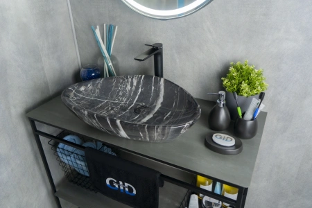 Раковина керамическая Gid Creativo 54427 60х40 накладная цвет многоцветный без отверстий под смеситель