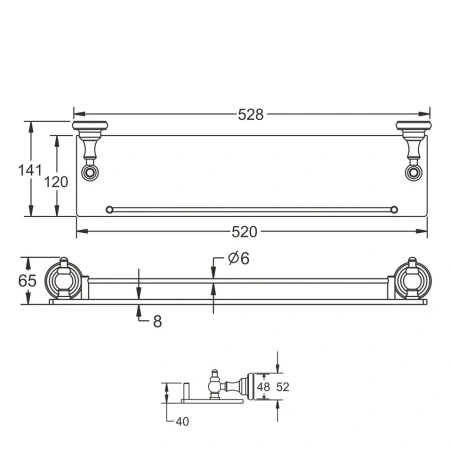 Полка в ванную комнату Rose RG11 RG1119