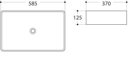 Раковина керамическая Art&Max AM-7655-X 60х40 накладная цвет белый
