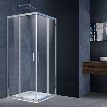 Душевой уголок Vincea Alpha VSS-3AL100CL 100х100 стекло прозрачное профиль хром глянцевый без поддона