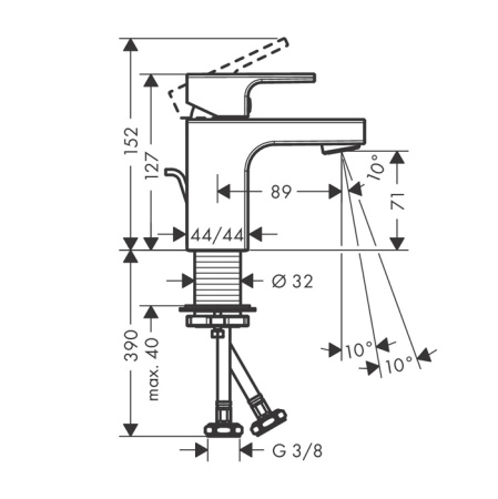 Смеситель Hansgrohe Vernis Shape 71566000 на раковину хром