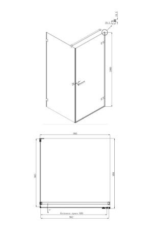 Душевой уголок Ambassador Abner 10011102R 100х100 стекло прозрачное профиль хром без поддона