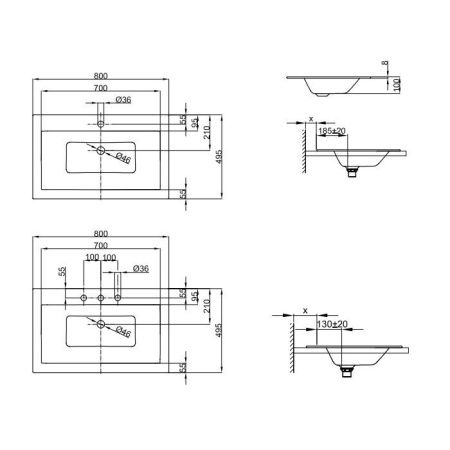 Раковина из нержавеющей стали Bette Loft A230-000 80 см встраиваемая цвет белый без отверстий под смеситель