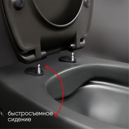 Унитаз подвесной Creo Сeramique AVIGNON COMBO-AV1100MB/AV1001TMB черный с сиденьем с микролифт каскадный смыв