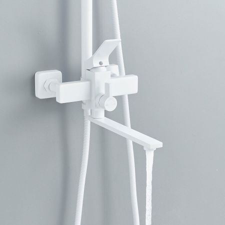 Душевая стойка Shevanik S6136C настенная цвет белый