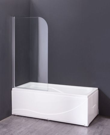 Душевая шторка на ванну Loranto CS-F01 120*65 65х120 стекло прозрачное профиль хром ориентация универсальная
