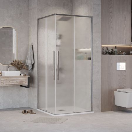 Душевая дверь Grossman Galaxy 1/2.K33.01.11.10.02 110х195 стекло текстурное профиль хром