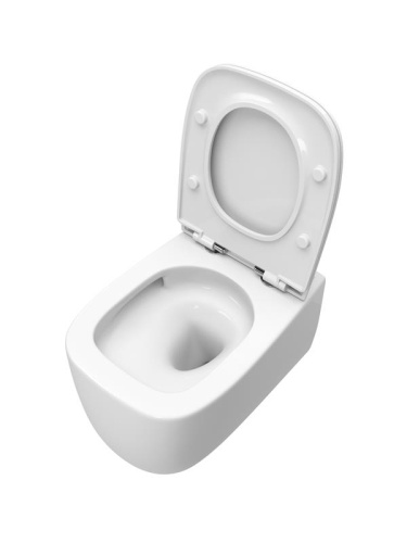 Унитаз подвесной Cezares COMFORT CZR-380-TH-TOR/SC белый с сиденьем микролифт безободковый смыв торнадо - фото 3