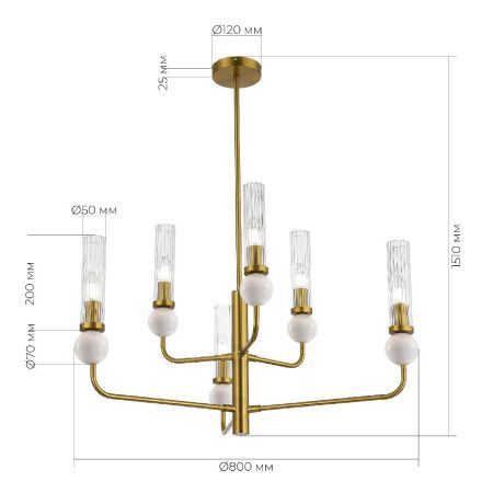 Люстра на штанге ST Luce MEDEA (МЕДЕА) SL1244.303.06