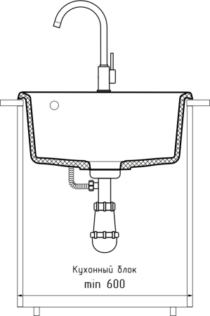 Кухонная мойка Granfest Level LV-510 терракот 51х50 цвет коричневый поверхность матовая