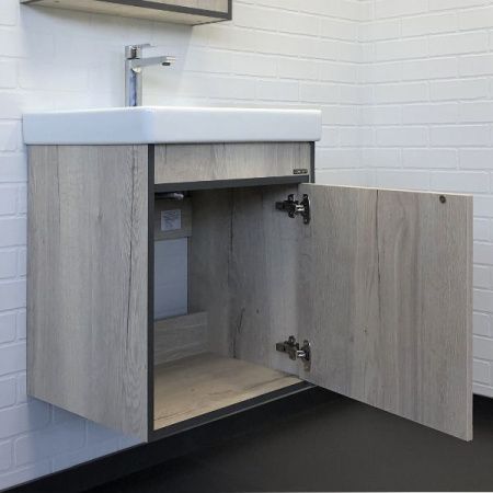 Тумба с раковиной Comforty Вена 00-00008928CF 60х50 подвесная цвет серый