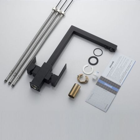 Смеситель для кухни Shevanik S148H на мойку черный