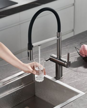 Смеситель для кухни Rose R358T на мойку оружейная сталь