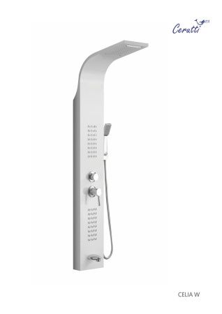 Душевая панель Cerutti SPA CT10402 настенная цвет белый