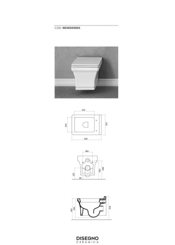 Унитаз Disegno Ceramica Neo NE005SET01 подвесной - фото 3