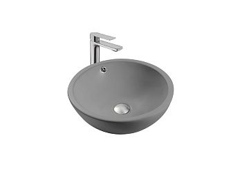 Раковина из сантехнического фарфора Aquatek AQ5354-MG 40х40 накладная цвет серый без отверстий под смеситель