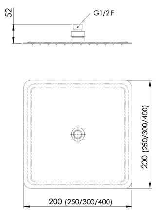 Верхний душ Daniel A577CM25 хром