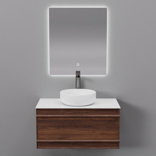 Тумба с раковиной зеркалом и смесителем ArtDecco Bridget (Бриджит) ABR08W22S3MF 80x45x40 подвесная цвет черный орех - фото 5