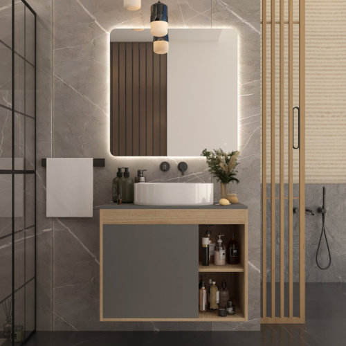 Тумба под раковину Teymi Nura T60534 80х45х62 подвесная цвет дуб/графит - фото 4