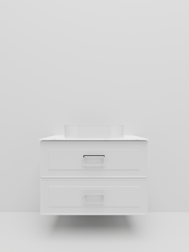 Тумба со столешницей La Fenice CUBO TWIN NFNC-01-CUB-B-80-2-3-GG 80х62х49 подвесная цвет белый - фото 2