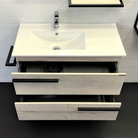 Тумба с раковиной Comforty Дюссельдорф 00-00004093CF 100х50 напольная цвет серый