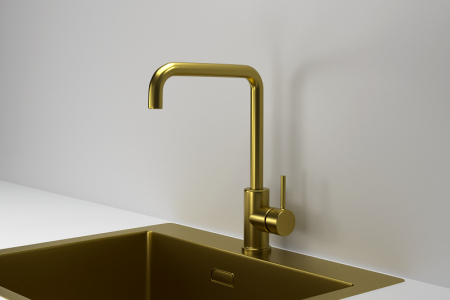 Смеситель для кухни Granula Kitchen Space 7110, ЗОЛОТО САТИН на мойку золото сатин