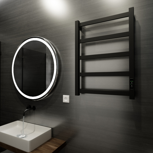 Полотенцесушитель Маргроид Вид 81-10 профильный 8110p-6040-1081-9005R 43х61 электрический черный матовый - фото 2