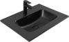 Раковина керамическая Aquanet Flat 00329253 60х50 полувстраиваемая цвет черный 1 отверстие под смеситель