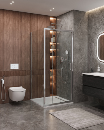 Душевой уголок Cezares MOLVENO MOLVENO-AF-31-90-C-CR-IV 90х90 стекло прозрачное профиль хром глянцевый без поддона