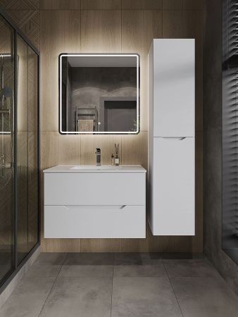 Тумба с раковиной Orange Line Li-80Tuw+Ra 80х50 подвесная цвет белый