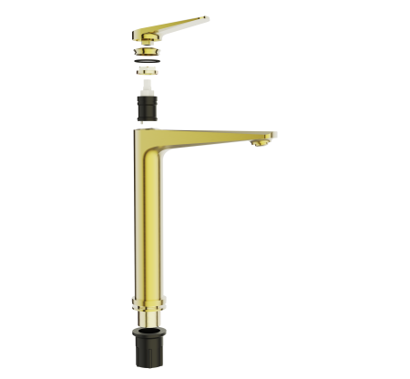 Смеситель Tokito KIN TOK-KIN-1012 на раковину брашированное золото