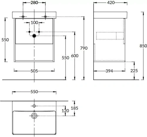 Полка Kerama Marazzi PRO PRO.sh.55\WHT.M 47,5х38,8х1,6 - фото 2