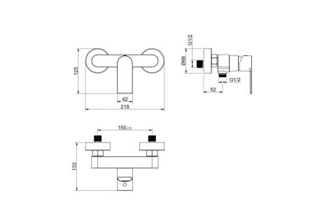 Смеситель для душа Aquatek ЛИРА AQ1460CR настенный хром