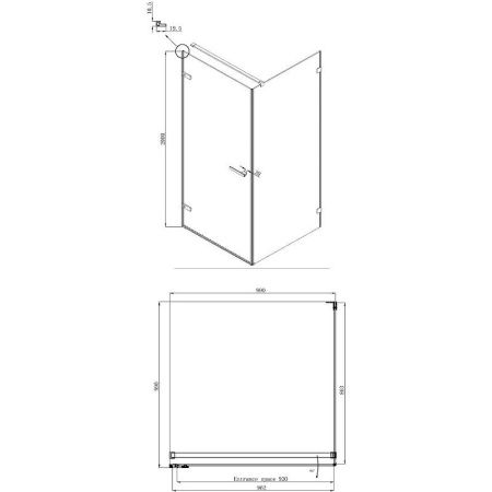 Душевой уголок Ambassador Abner 10011102L 100х100 стекло прозрачное профиль хром без поддона
