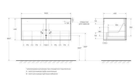 Тумба под раковину Cezares PORTOFINO 55935 100х50