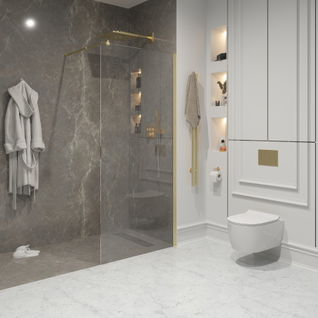 Душевая перегородка Niagara Nova NG-643-11GOLD 110х195 стекло прозрачное профиль золото глянцевое