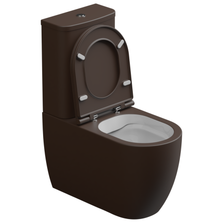 Чаша унитаза напольная GSG Ceramic Design Like LKMBLBI000/035P цвет белый/коричневый без бачка без сиденья безободковая смыв торнадо