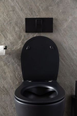 Чаша унитаза подвесная Allen Brau Reality 4.32006.31 цвет черный без сиденья безободковая каскадный смыв