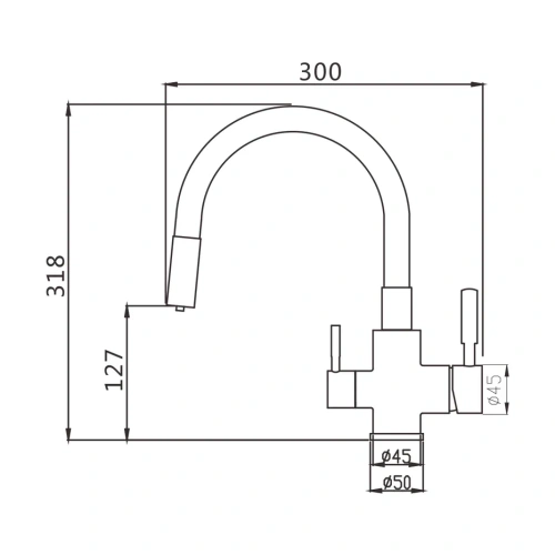 Смеситель для кухни Shevanik S568B на мойку сатин/черный - фото 3