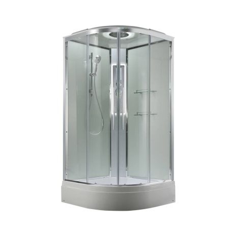 Душевая кабина AvaCan EM EM3010LEDT 100х100 четверть круга с крышей ориентация универсальная