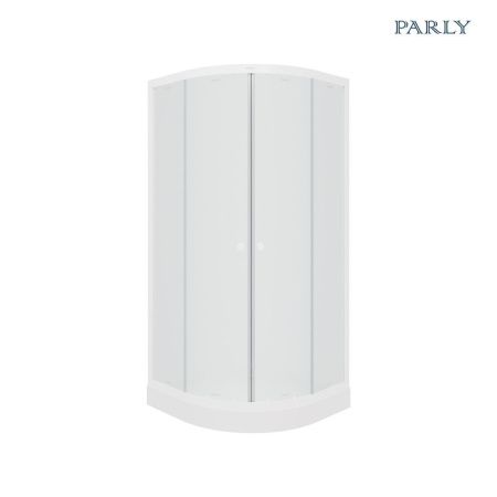 Душевой уголок Parly ZF81 80х80 стекло матовое профиль белый с поддоном