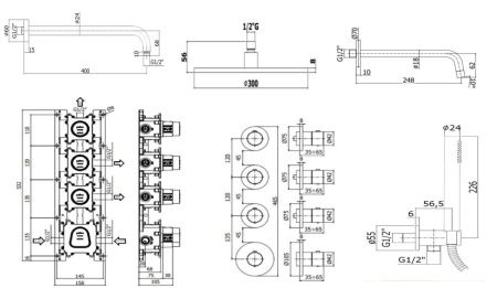 Душевая система Paffoni Modular Box KITMB019HGSP046KING встраиваемая в стену