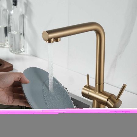 Смеситель для кухни Shevanik S468G на мойку золото