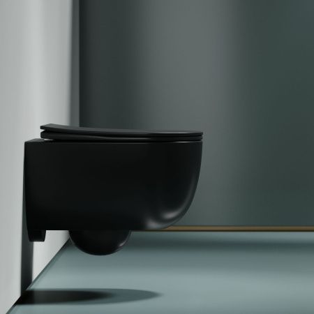 Унитаз подвесной Ceramica Nova MODENA CN6063MDH темно-серый с сиденьем микролифт безободковый душевой смыв