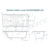 Ванна чугунная Delice Haiti Luxe DLR230638-AS 170х80 пристенная прямоугольная без ножек с антискользящим покрытием