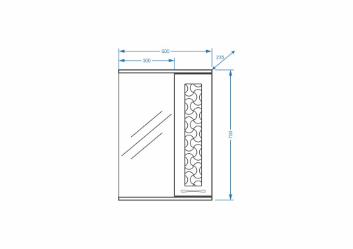 Зеркало-шкаф Stella Polar Ванда SP-00000198 50х14х70 подвесной цвет белый - фото 2